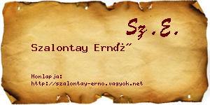 Szalontay Ernő névjegykártya